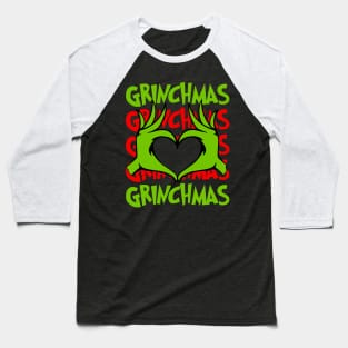 Grinchy Heart 5x Grinchmas Baseball T-Shirt